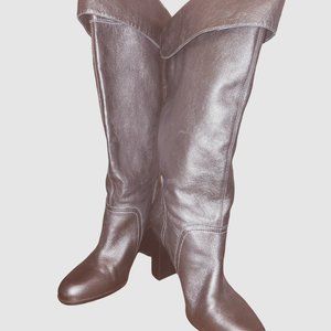 Talbots Over the Knee Fold-over Cuffed Leather Boots